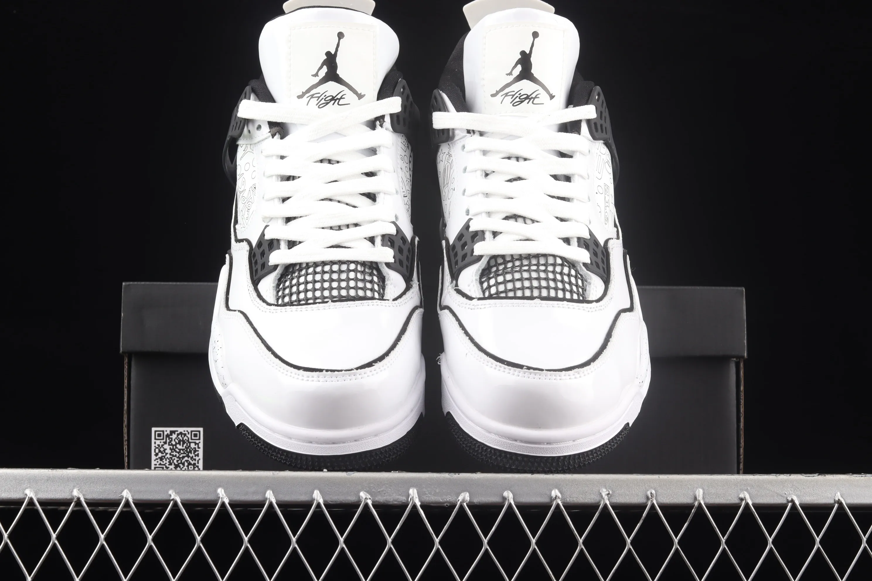 All categories Air Jordan Jordan series basketball shoes Air Jordan 4 Air Jordan 4 Retro GS "Light Smoke Grey" AJ4 Joe 4 Patent Leather Manuscript DC4101-100